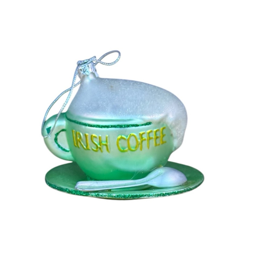 Kris Kringl Irish Coffee Cup Glass Ornament